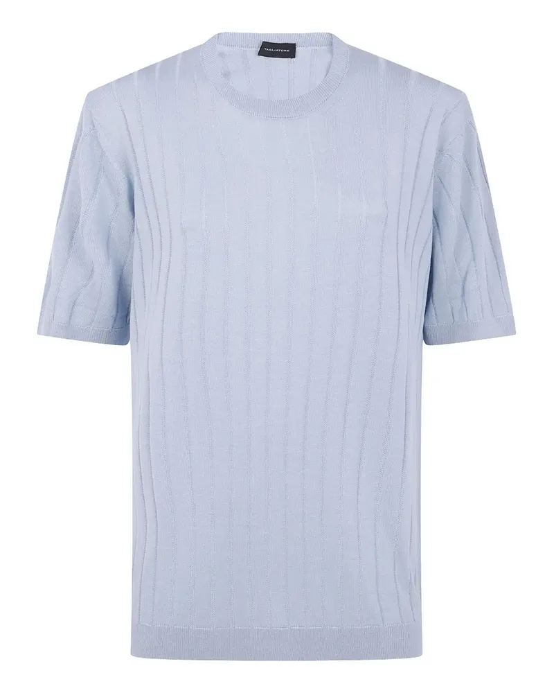 Tagliatore Geripptes Roden T-Shirt - Blau Blau