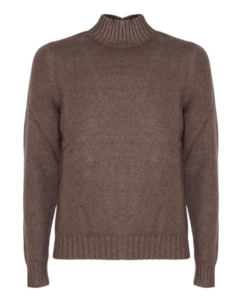 Fedeli Gerippter Rollkragenpullover - Braun Braun