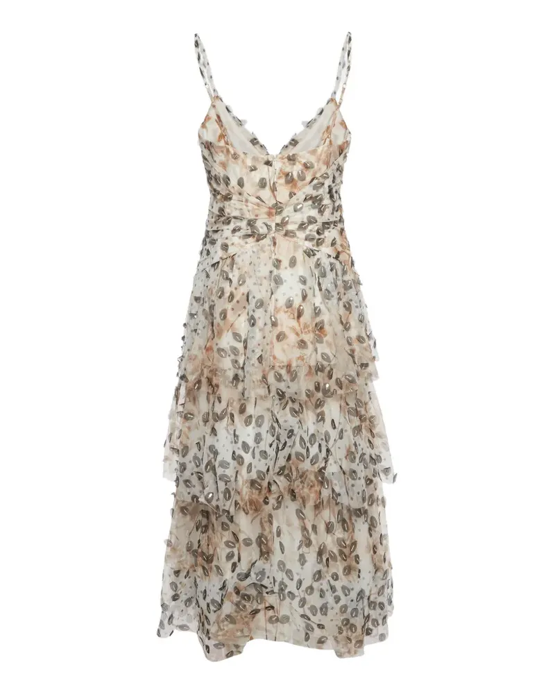 Marchesa Midikleid mit Blumenprint - Nude Nude