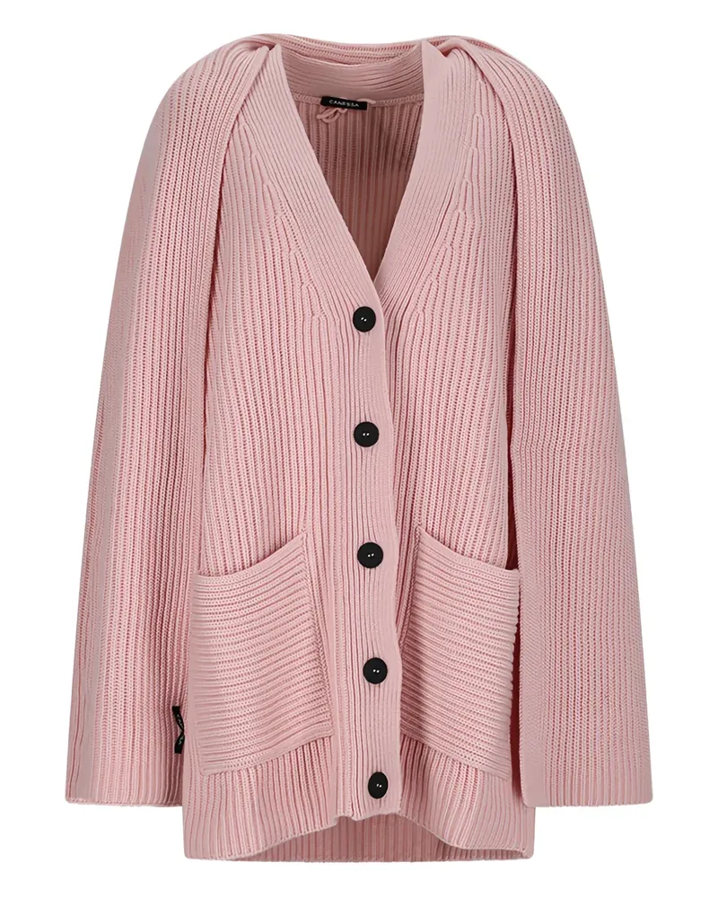 Canessa Gerippter Cardigan aus Kaschmir - Rosa Rosa