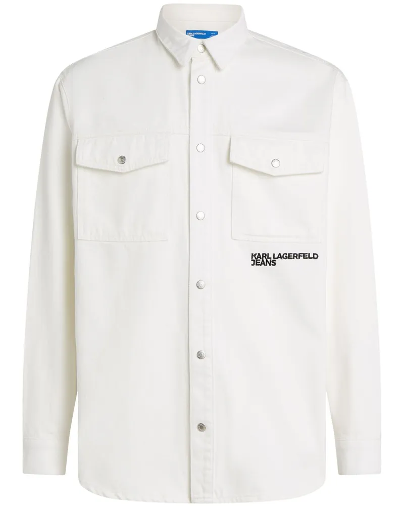Karl Lagerfeld Jeans-Hemdjacke mit Karl-Print - Weiß Weiß