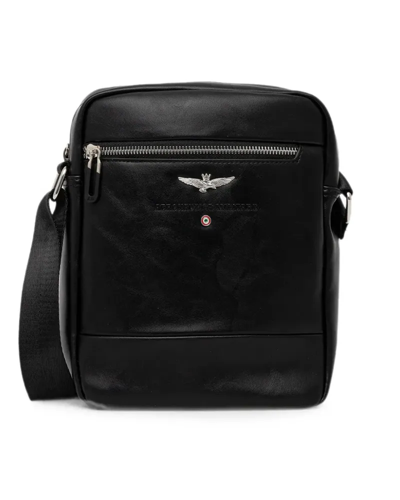 Aeronautica Militare logo-plaque zip-fastening belt bag - Schwarz Schwarz