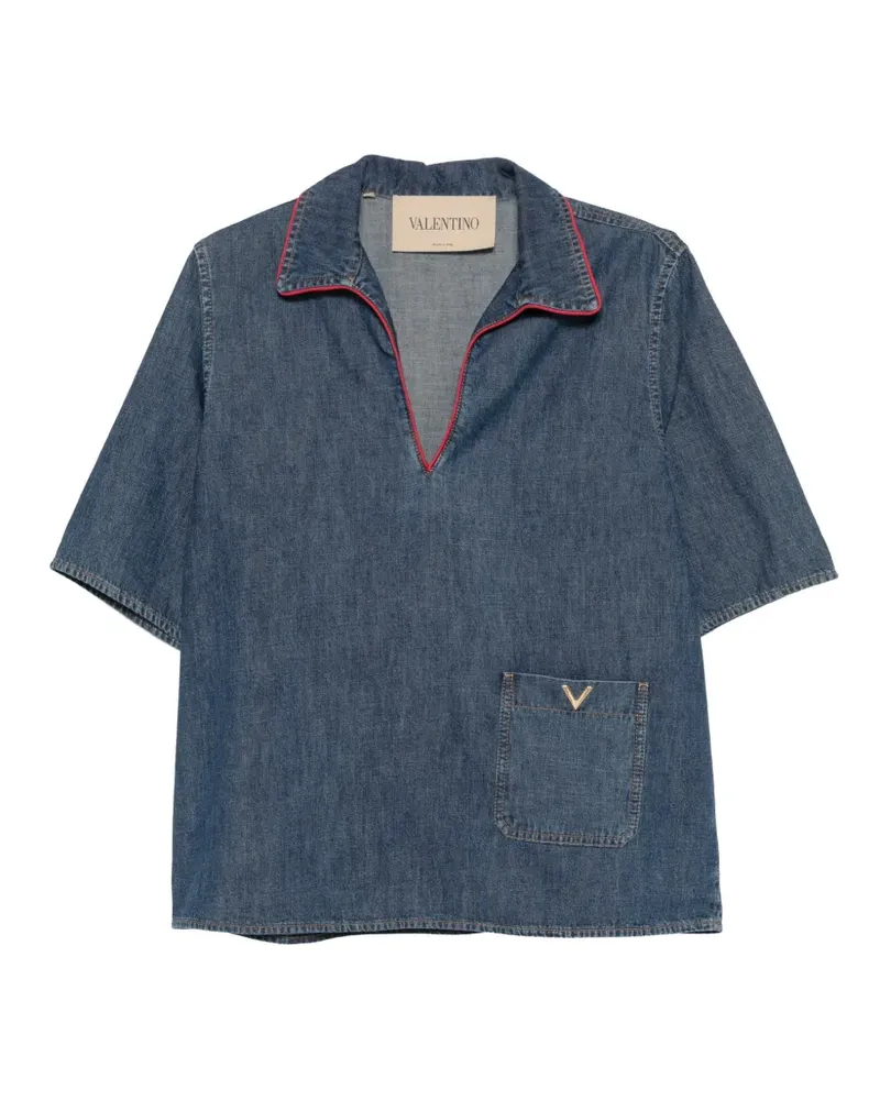 Valentino Garavani Hemd mit Kontrastbesatz - Blau Blau