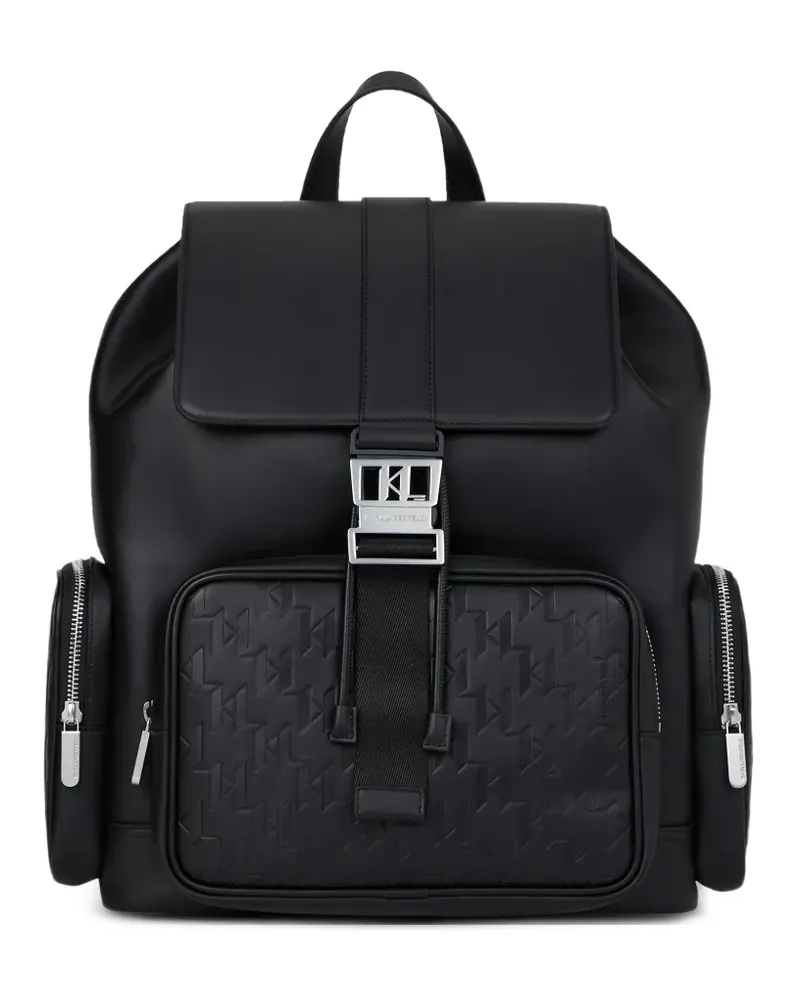 Karl Lagerfeld Rucksack mit geprägter Schnalle - Schwarz Schwarz
