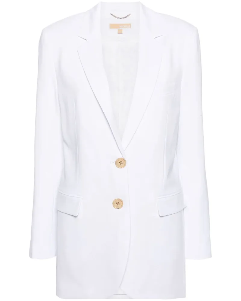 Michael Kors Einreihiger Krepp-Blazer - Weiß Weiß