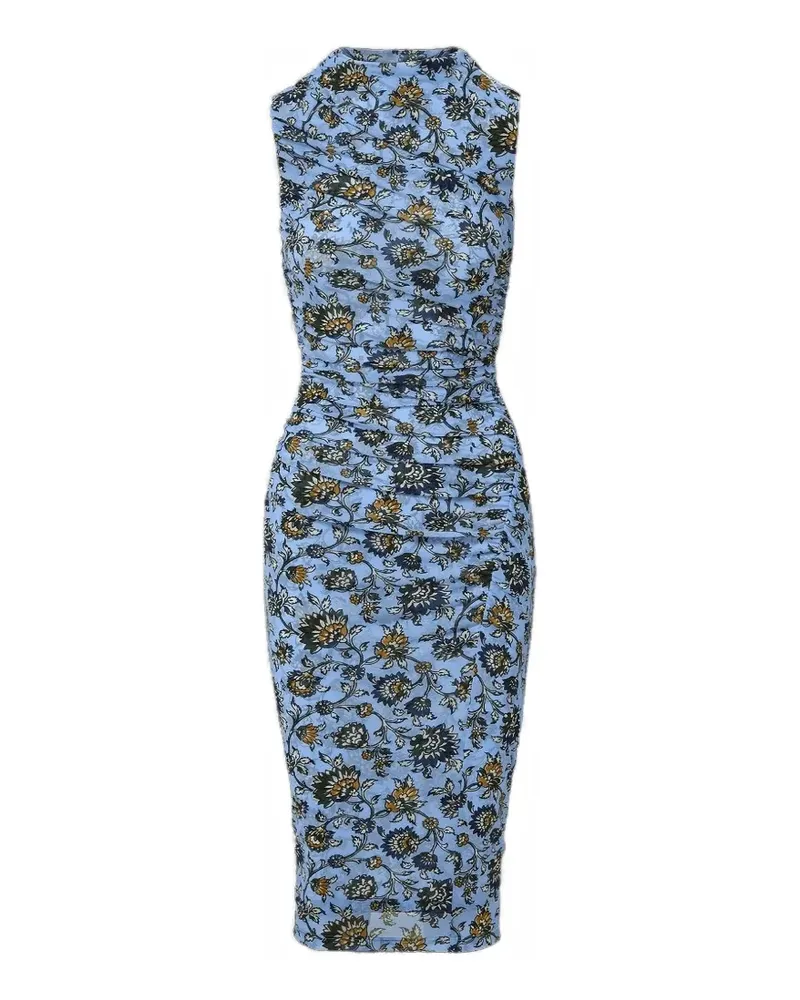 Veronica Beard Sylviani floral ruched midi dress - Blau Blau