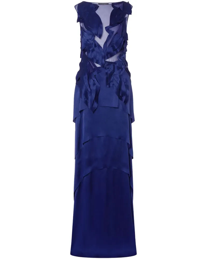 Alberta Ferretti Maxikleid aus Satin - Blau Blau