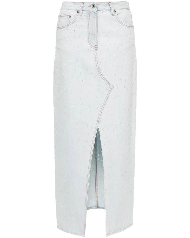 MSGM Maxirock in Distressed-Optik - Blau Blau