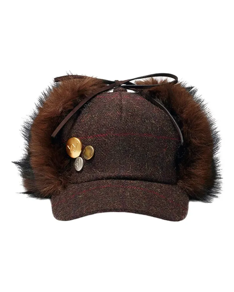 OPEN YY faux-fur baseball cap - Braun Braun