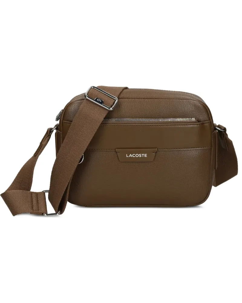 Lacoste Schultertasche mit Logo-Schild - Braun Braun