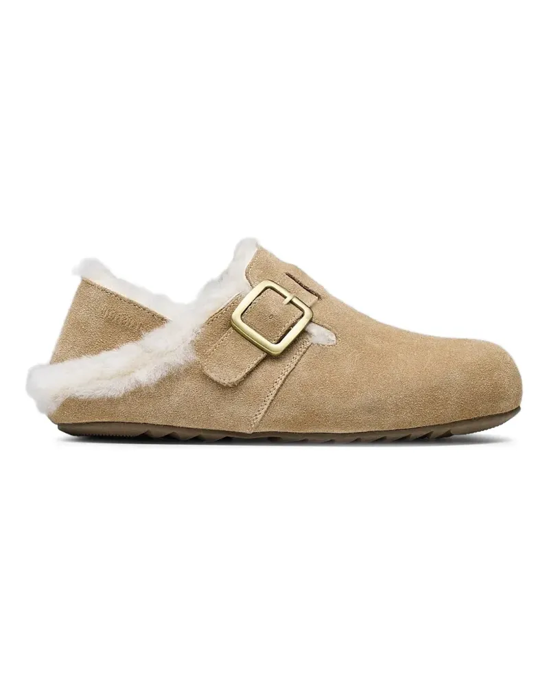 Hide & Jack Ciock buckle-fastening shearling loafers - Nude Nude