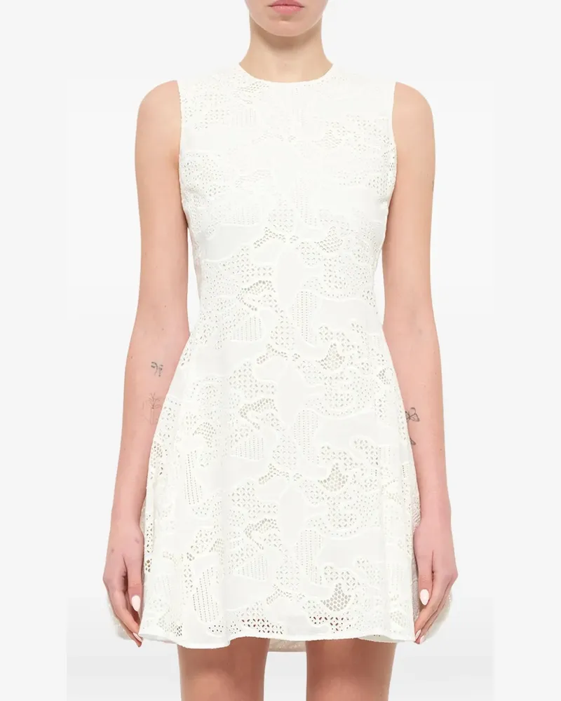 Neil Barrett lace-patterned sleeveless mini dress - Weiß Weiß