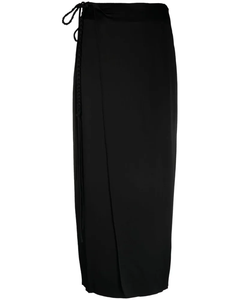 Nanushka Wickelrock aus Satin - Schwarz Schwarz