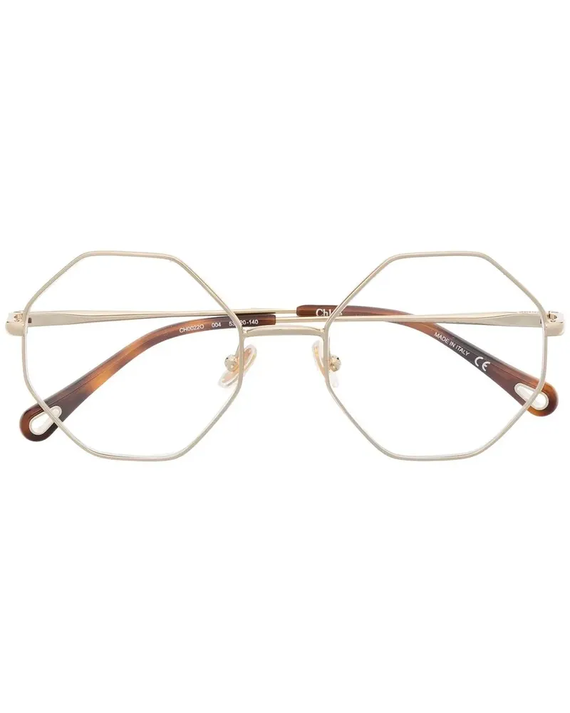 Chloé Brille mit eckigen Gläsern - Gold Gold