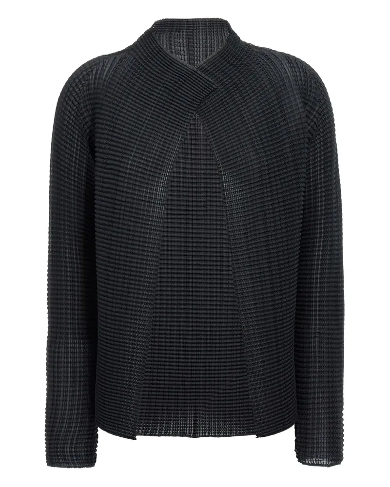 Issey Miyake Plissierter Cardigan - Schwarz Schwarz