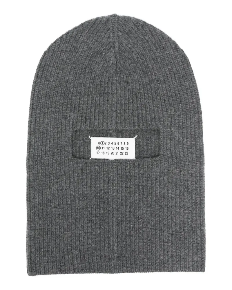 Maison Margiela Beanie mit Logo - Grau Grau