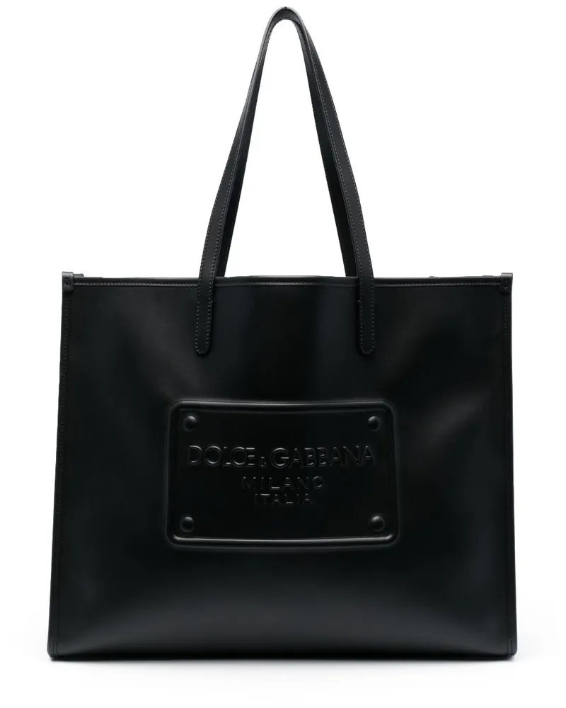 Dolce & Gabbana Shopper mit Logo-Prägung - Schwarz Schwarz