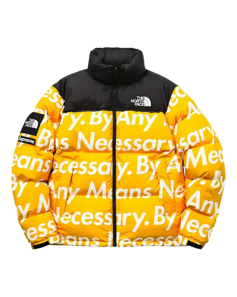 Supreme Being x The North Face lettering-print padded jacket - Gelb Gelb
