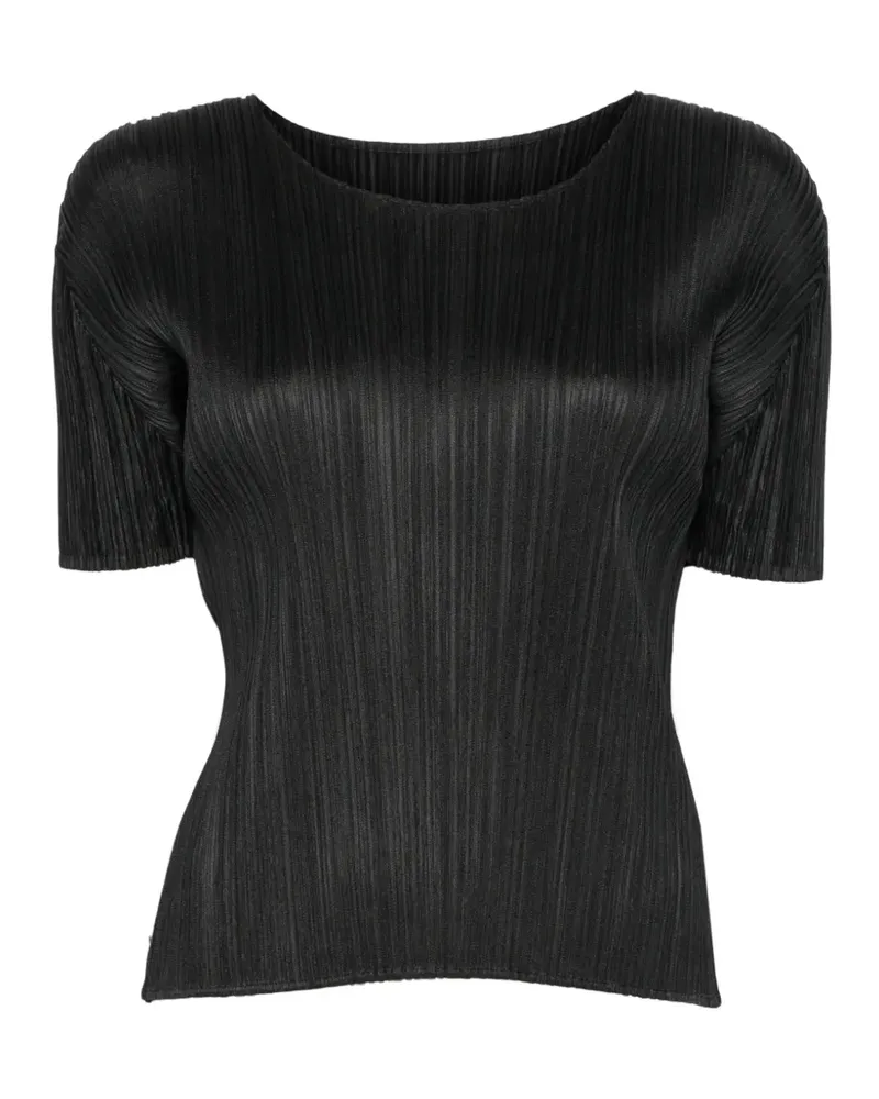 Issey Miyake pleated T-shirt - Schwarz Schwarz