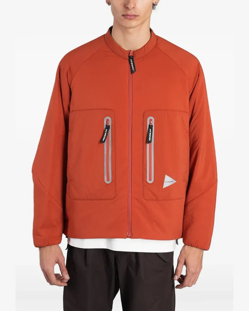 and wander zip-up panelled jacket - Orange Orange