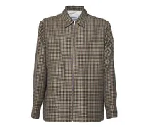 Reißverschluss-Hemd mit Vichy-Karo - Braun