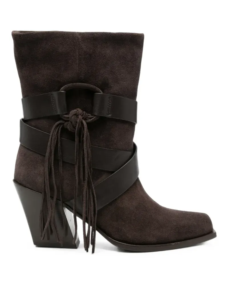 Vic Matié Stiefel mit Fransen und Riemen - Braun Braun