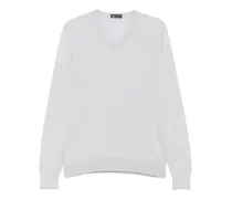 Kaschmirpullover mit V-Ausschnitt - Grau