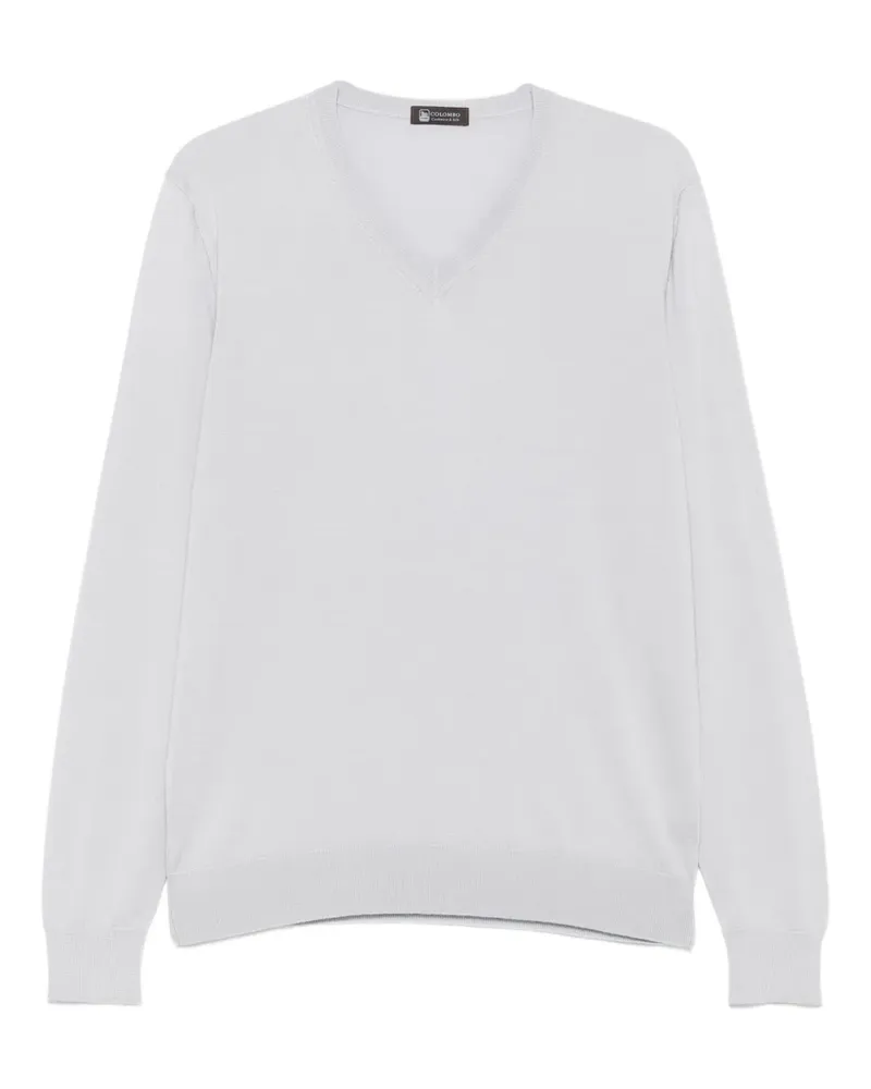 Colombo Kaschmirpullover mit V-Ausschnitt - Grau Grau