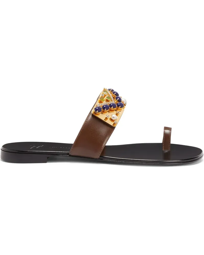 Giuseppe Zanotti Flache Nefertiti Sandalen - Braun Braun