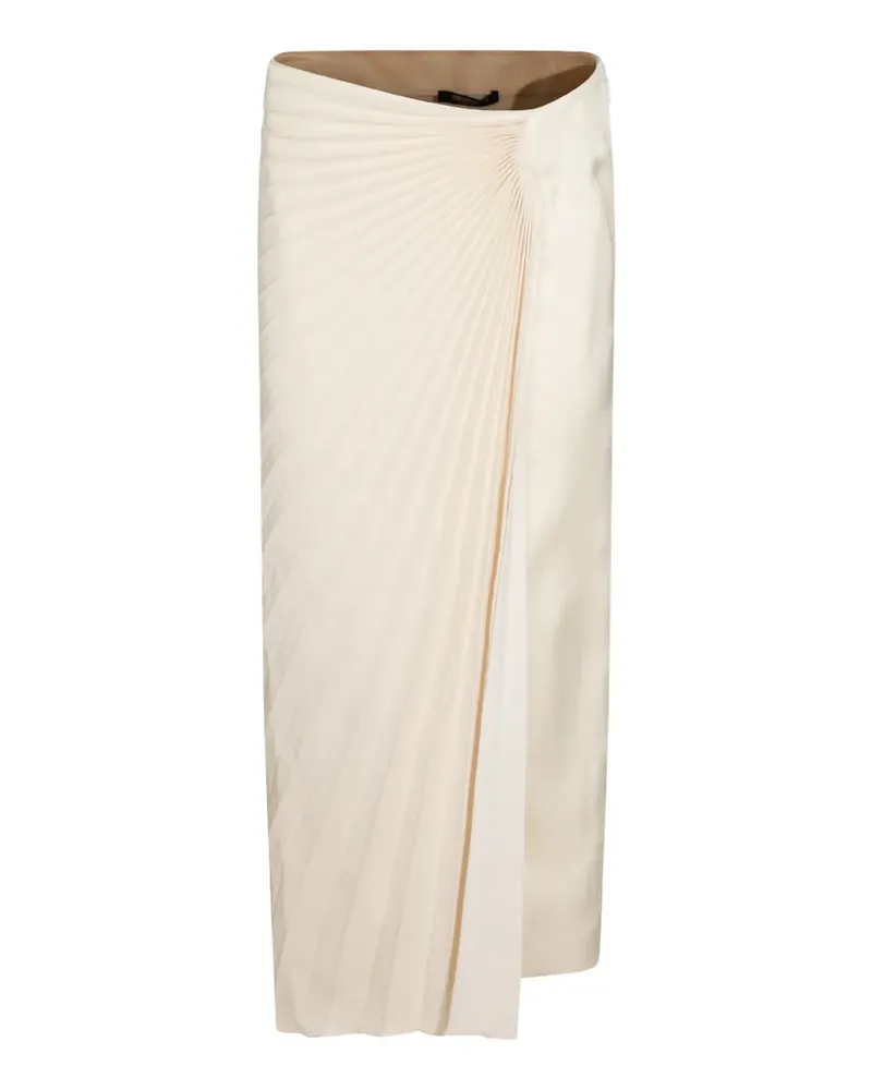 Roberto Cavalli sunburst-pleated wrap skirt - Nude Nude