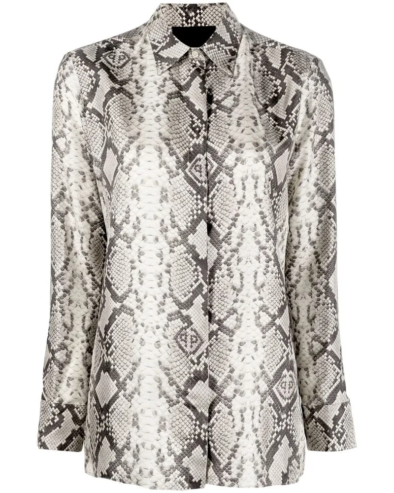 Philipp Plein Hemd mit Schlangenleder-Print - Nude Nude