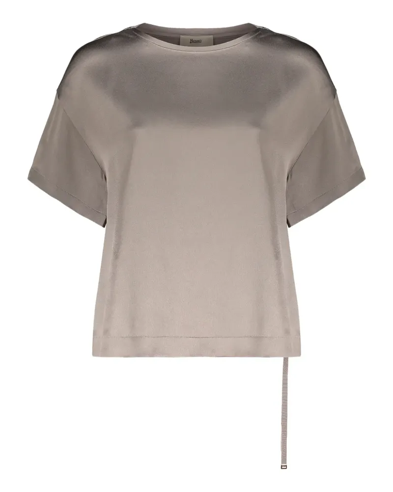 Herno asymmetric short-sleeve blouse - Nude Nude