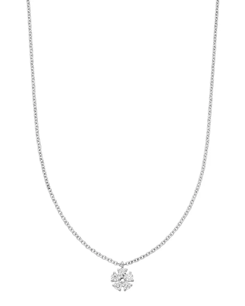 VEYNOU 14kt Lily Weißgoldhalskette mit Diamanten - Silber Silber
