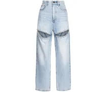 Kristallverzierte Jeans - Blau