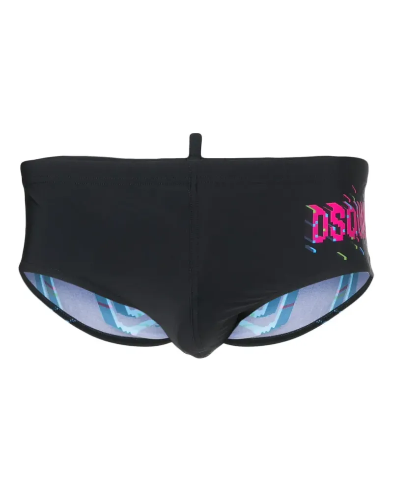 Dsquared2 Badehose mit "Icon"-Print - Schwarz Schwarz