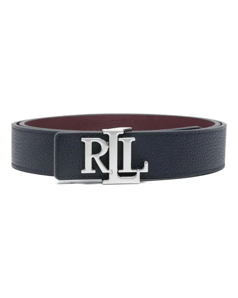 Ralph Lauren Ledergürtel mit Logo-Schild - Blau Blau