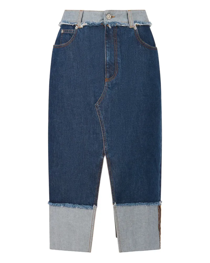 Marni Ausgefranster Jeans-Midirock - Blau Blau