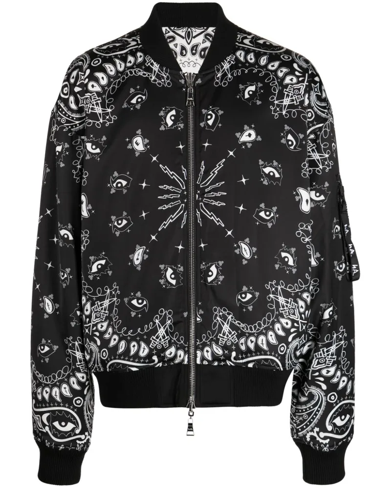 Haculla Wendbare Bomberjacke mit Paisley-Print Schwarz