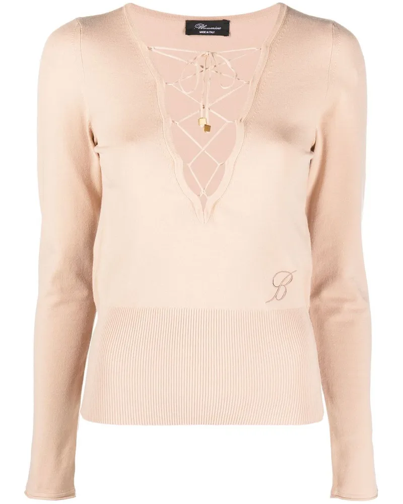 Blumarine Pullover mit Schnürung Nude