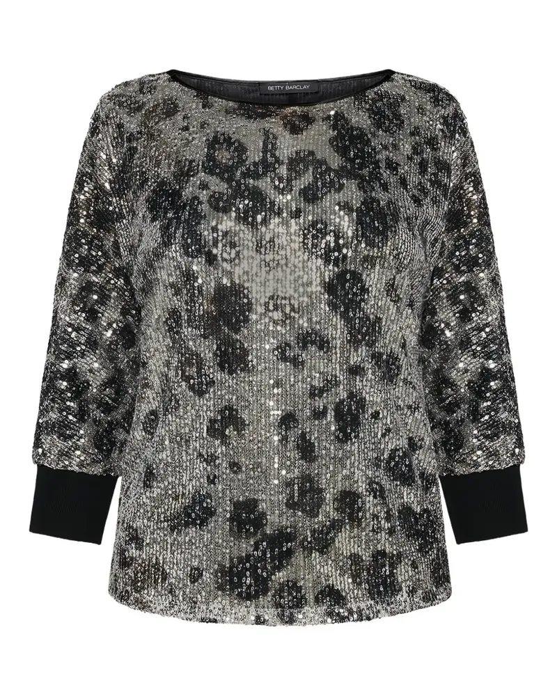 Betty Barclay Paillettenbluse mit Animal-Print - Silber Silber