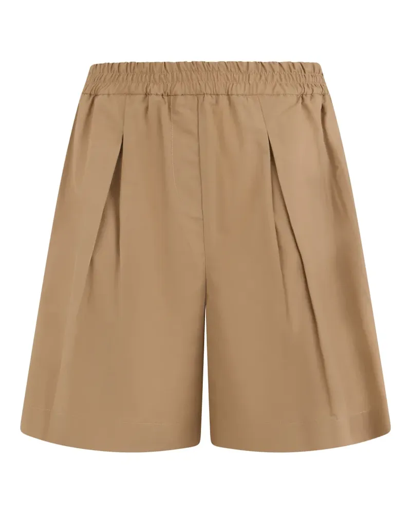 Fabiana Filippi elasticated-waist pleated shorts - Nude Nude