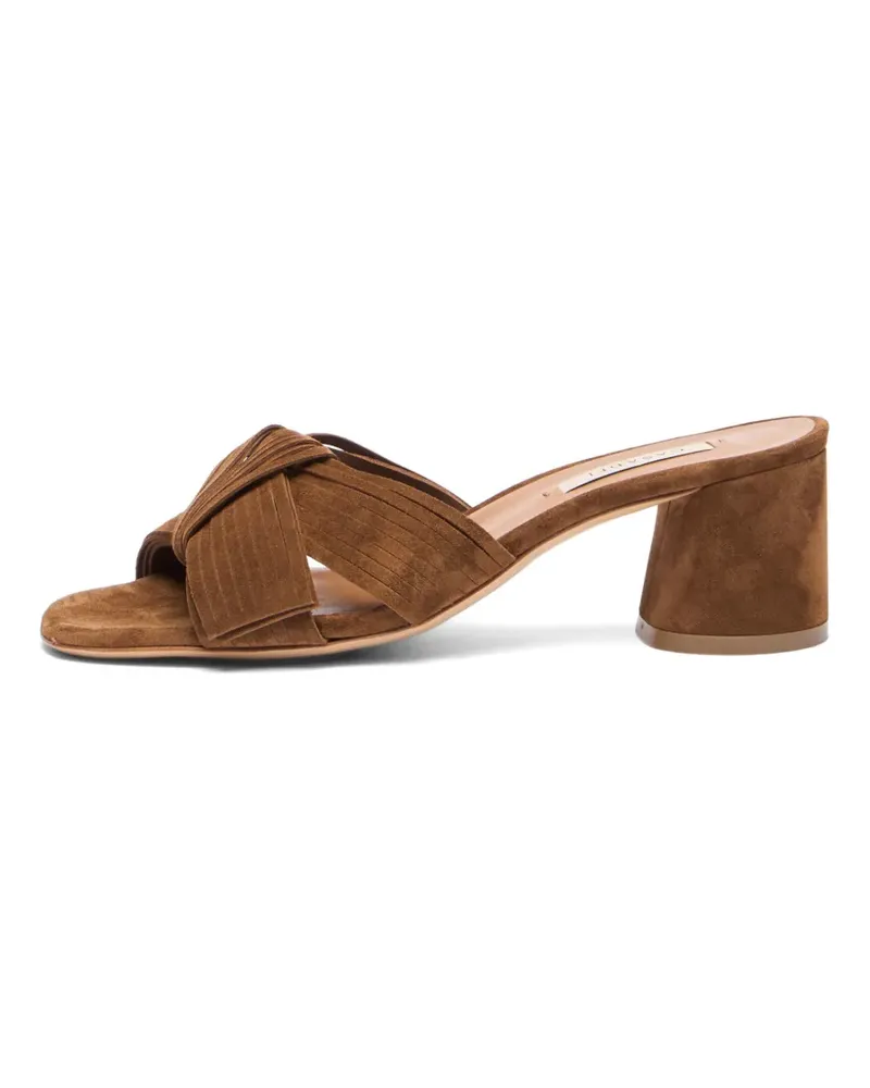 Casadei Cleo Xanadou knotted suede mules - Braun Braun