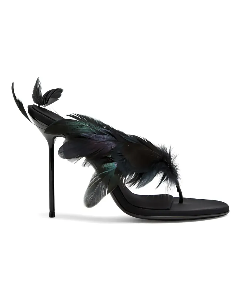 Paris Texas Lidia Sandalen mit Federn - Schwarz Schwarz