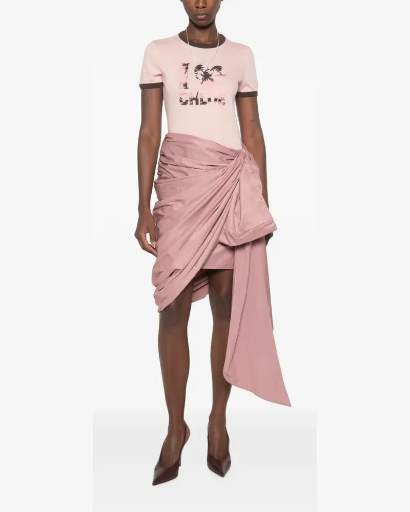 Chloé draped wrap-style midi skirt - Rosa Rosa
