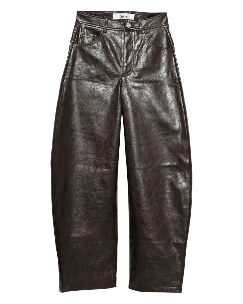 Séfr leather flared trousers - Braun Braun