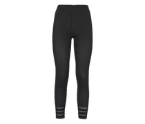 Gerippte Leggings - Schwarz