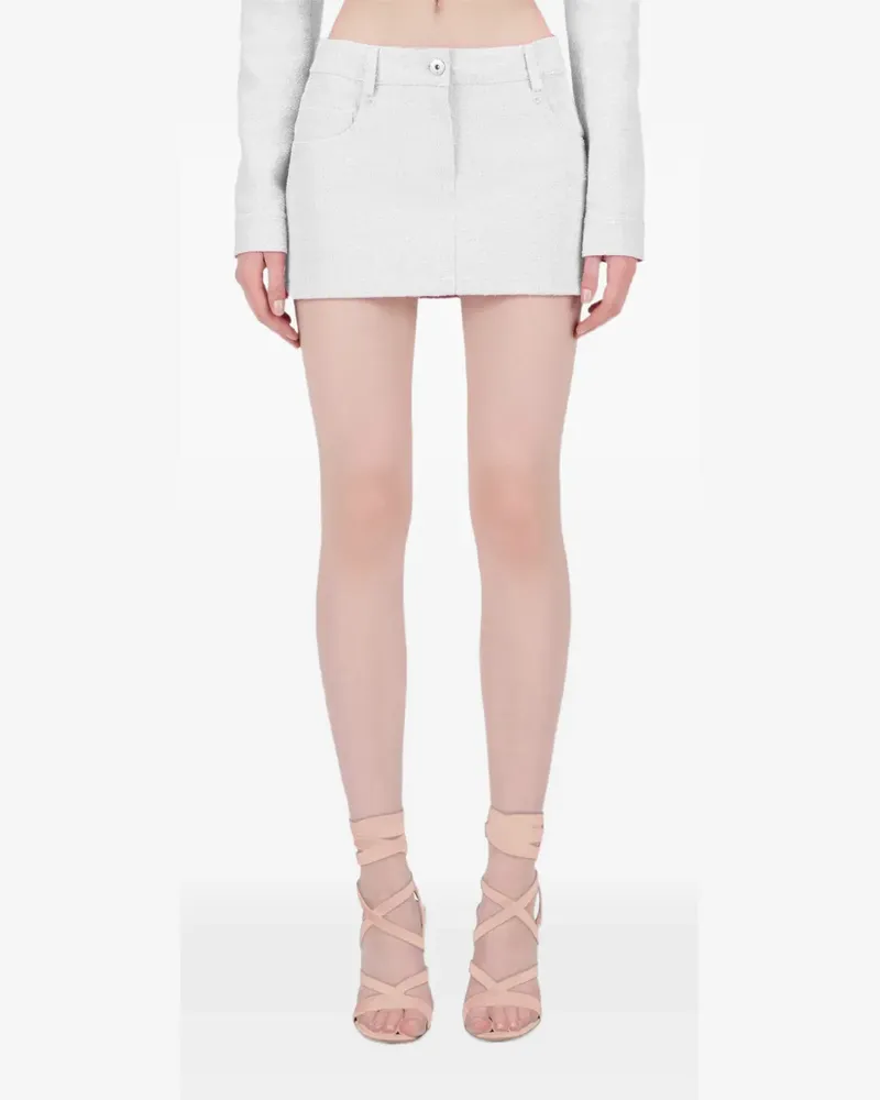 Blumarine Kurzer Rock mit Bouclé-Struktur - Weiß Weiß