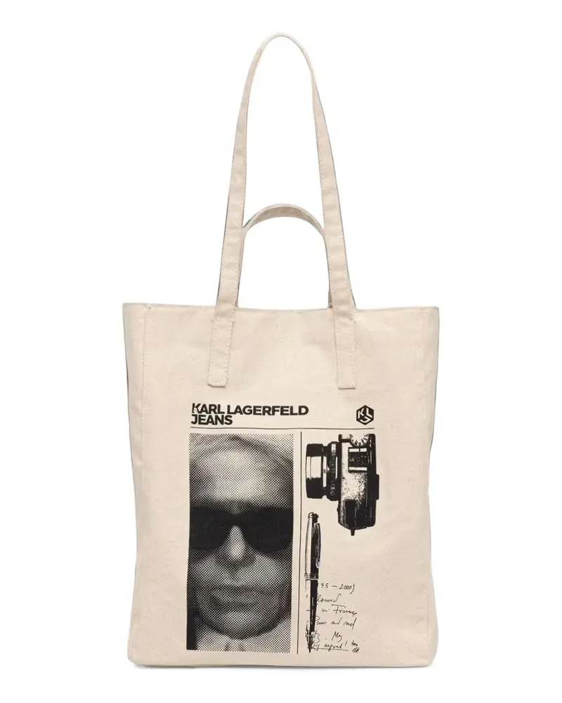Karl Lagerfeld graphic-print tote bag - Nude Nude