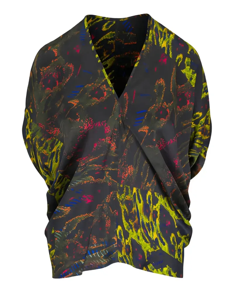 Zero + Maria Cornejo Bluse mit abstraktem Print - Schwarz Schwarz