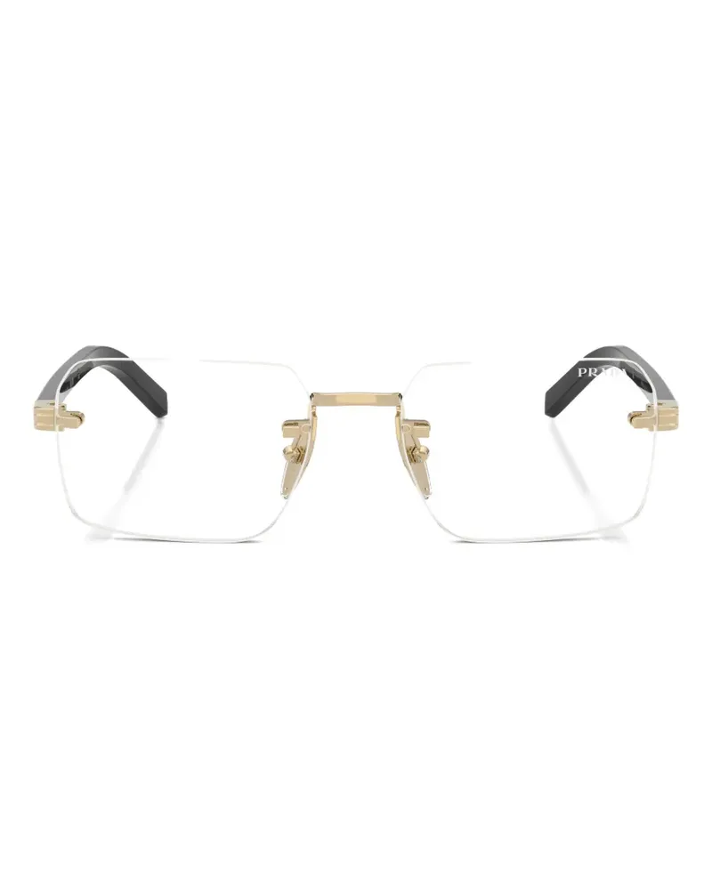 Prada rimless rectangle-frame sunglasses - Schwarz Schwarz